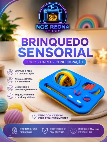     Brinquedo Sensorial Fidget 3D | Anti-Stress | Estímulo Sensorial