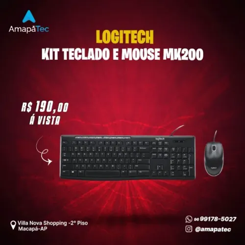 Kit Mouse E Teclado Logitech Mk200