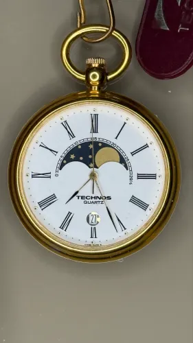 Relógio de bolso Fases da lua raroTechnos década de 80/90