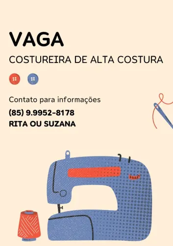 VAGA PARA COSTUREIRA - ALTA COSTURA
