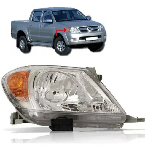 Farol Foco Simples Cromado Hilux 2005 2006 2007 2008 Direito