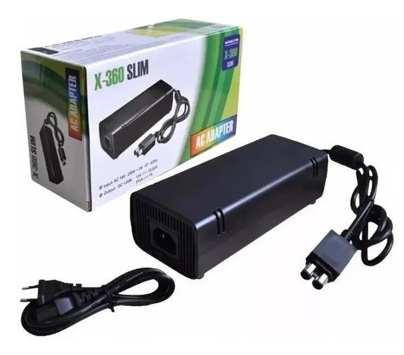 Fonte Xbox 2 Pinos X360 Slim Bivolt 100% Compatível Bivolt