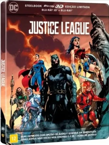 STEELBOOK BLU-RAY DUPLO LIGA DA JUSTIÇA DC COMICS FILME 2017