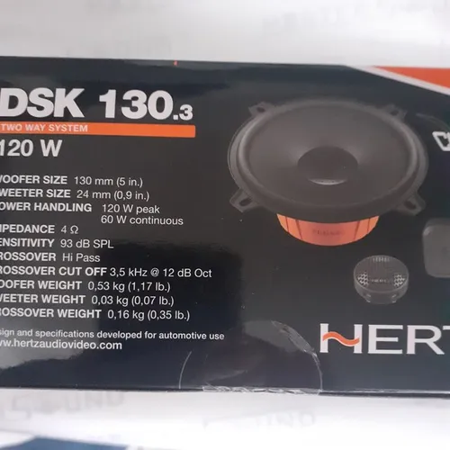Kit 2vias. Hertz .DSK 130.3. Italiano. 5"  120RMS. Garantia. Novo. Instalado. 
