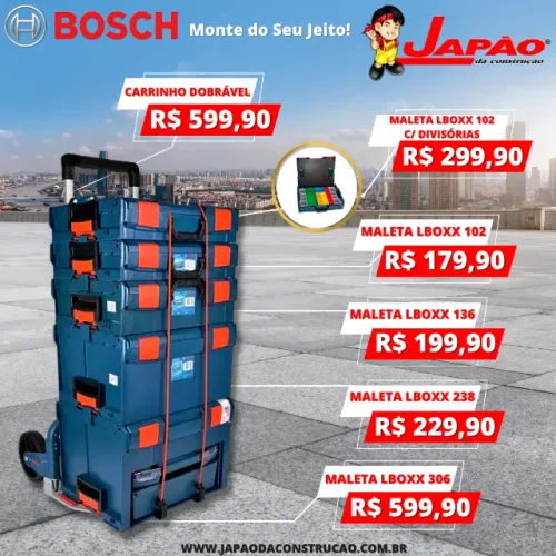 Carrinho de Ferramentas Profissional L-Boxx Bosch, Monte do Seu Jeito