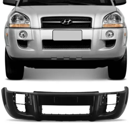 Parachoque Hyundai Tucson 2005 à 2017 - Furo Farol Auxiliar - Preto Liso - DTS