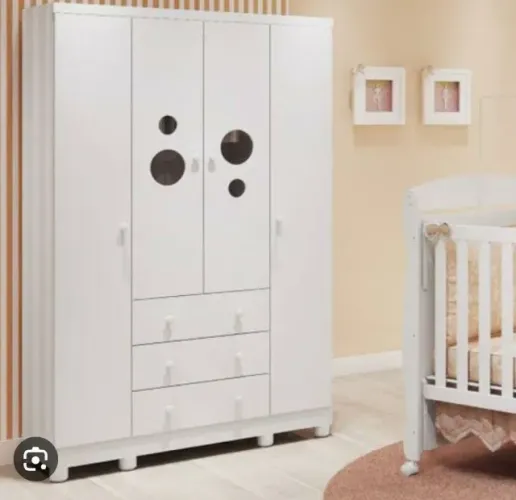 guarda roupa infantil uli bolinha 4 portas 