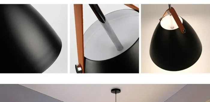 Lustre pendente de ferro preta