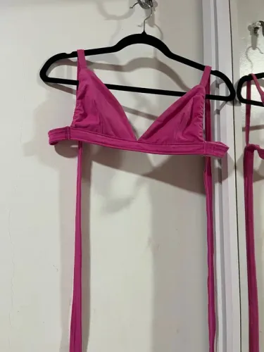Top amarração rosa