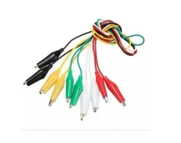 Garra Jacaré P/ Fontes Cabos Teste Bancada Eletrônica KIT 5 Unidades   COD-CP38         