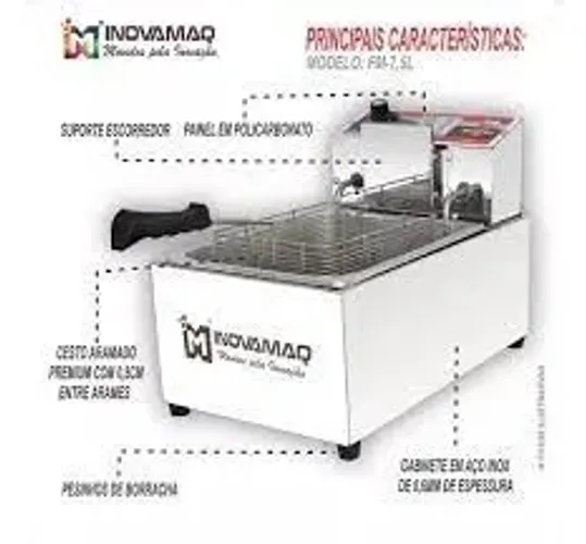 Fritadeira Prof. 7,5l - 220v - 3500w - Inovamaq Cor Inox