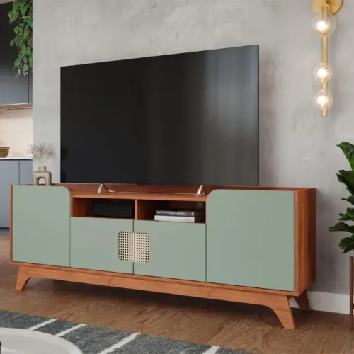Rack Bancada Paris Cinamomo/Sálvia Até 12x - Frete Grátis