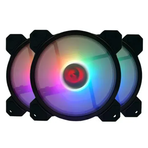Kit 3 Cooler Fan Redragon 120mm GC-F009 RGB c/ Controladora e Controle - WZetta