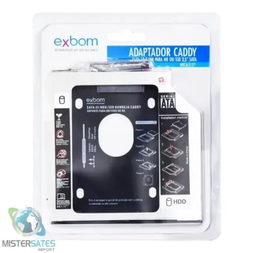 Adaptador Caddy 12.7mm Case Hd Ou Ssd 2.5´ Exbom - COD 1107