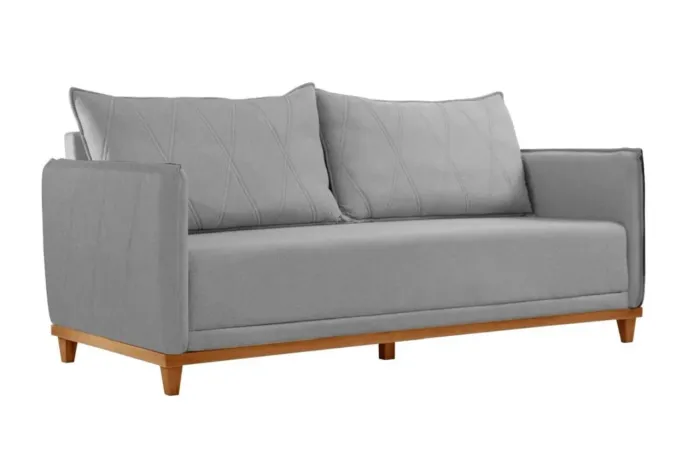 Sofá 3 Lugares Linho Cinza D33 r54