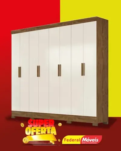 Guarda Roupa Casal 8 Portas 4 Super Lindo Fazemos Entrega 