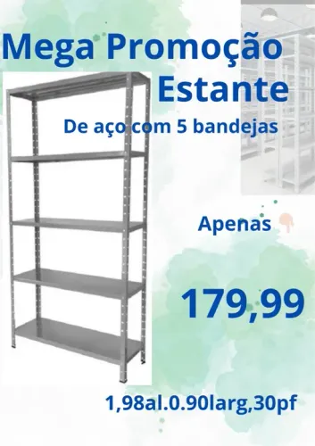 Prateleira de aço 5 bandejas. Vendemos no Atacado também nos solicite.