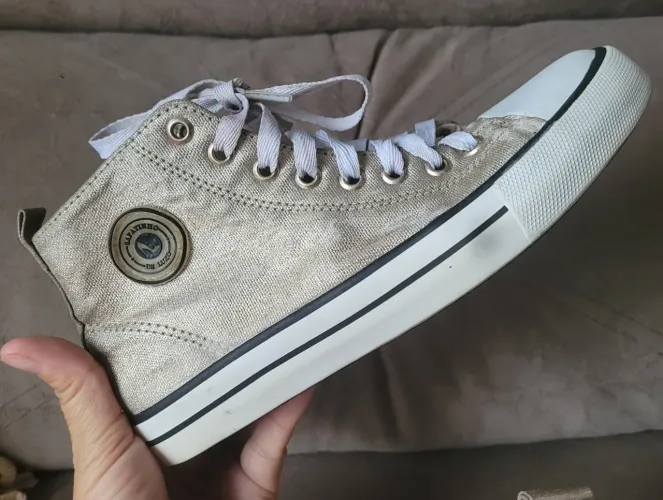Tênis Sneaker Lona Floral SAPATINHO DE LUXO Glamur n 34