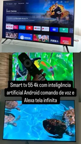 Smart TV 55 polegadas 4K com Alexa e comando de voz