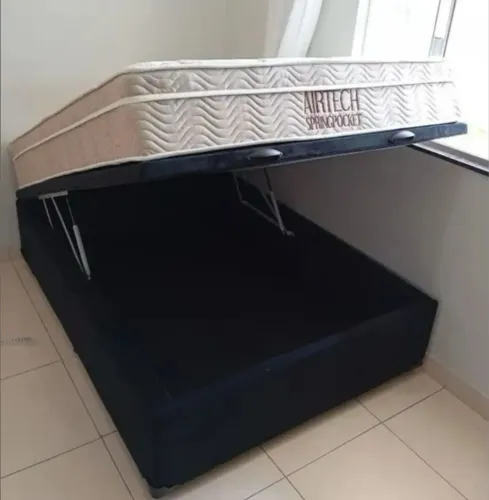 Cama box molas ensacadas com baú Ortobom pocket lins
