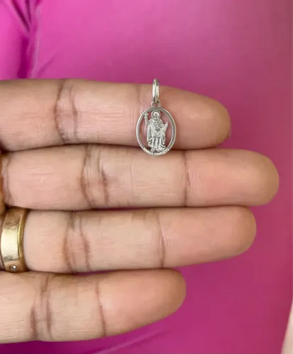 Pingente de Prata medalhinha Santo Expedito Prata 925 legítima