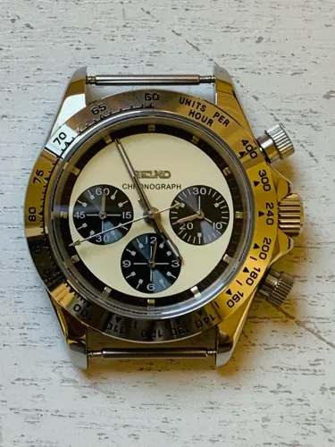 Relógio Seiko Paul Newman Daytona - Raro Mod - Meca-Quartz - VK63A