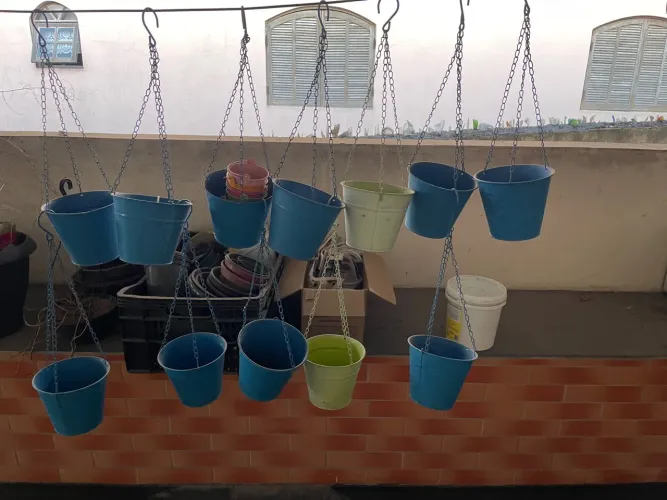 Jogo de 12 Vasos Suspensos para Plantas