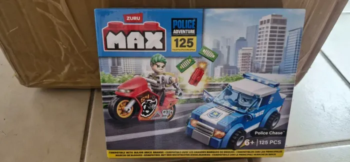 Zuru max blocos de montar tipo lego police adventure 125 pecas