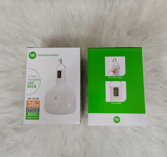 Lâmpada LED Recarregável 38W - Iluminação Portátil Potente