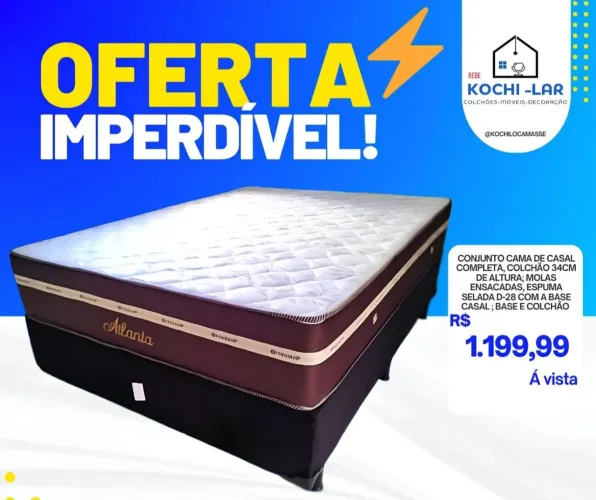 Colchão semi ortopédico casal com a base
