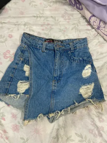 Shorts Jeans Destroyed Feminino