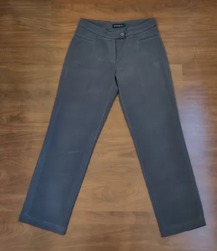Calça Social Alfaiataria Listrada Cinza - Madame MS