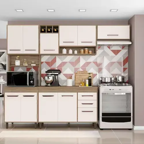 Cozinha Compacta Poliman Barcelona: Design Inteligente e Espaço Otimizado com Montagem Grá