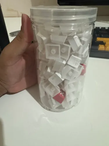 Teclas Brancas - Keycaps Brancas/Transparentes doubleshot em PBT