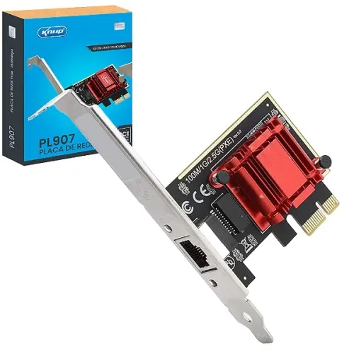 Placa de Rede para PC PCI Express RJ45 10/100/1000/2500Mbps - Knup KP-PL907