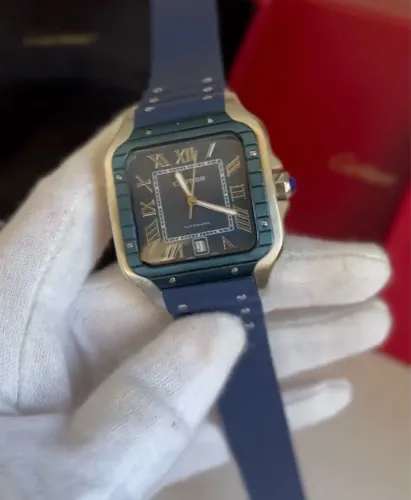 Relógio Cartier Santos Azul - Original