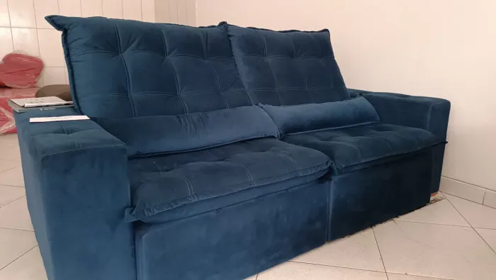 Sofá de retratil Azul - Novo PRONTA ENTREGA 