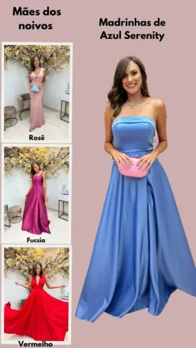 Vestidos de Madrinha Azul Serenity Novinho usado uma única vez