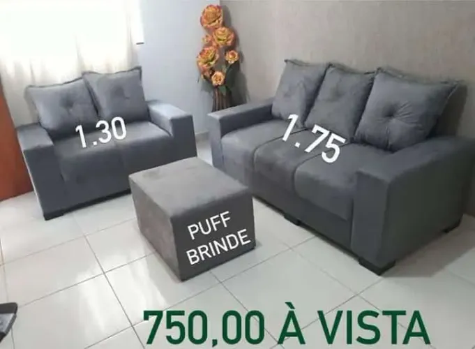 Sofá 2 e 3 lugares e Puff -  R$ 750,00 à vista!