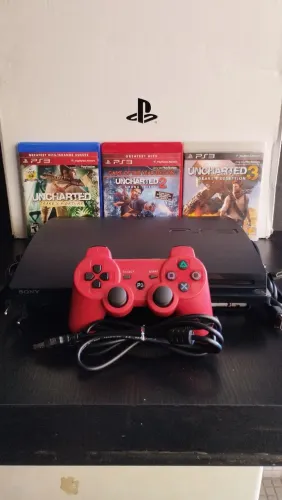 PS3 SLIM 500GB DESBLOQUEADO C/ JOGOS (SEMI-NOVO) C/GARANTIA_SOMOS LOJA FÍSICA EM CAXIAS