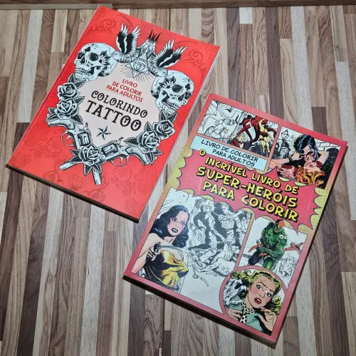 Colorir Anti-Stress Tattoo e Super Heróis