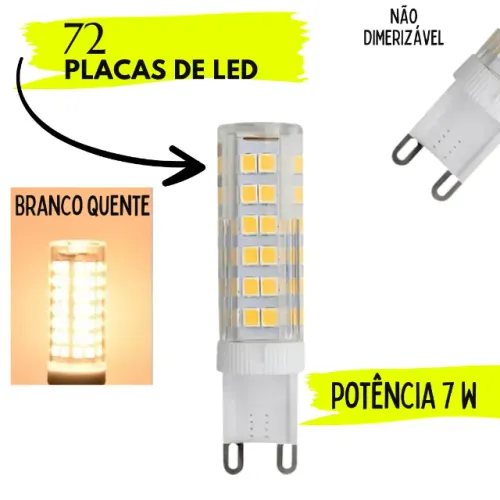 Lâmpada LED 7W G9 Halopin Bivolt Branco QUENTE Arandelas Ambientes Modernos _ CS16