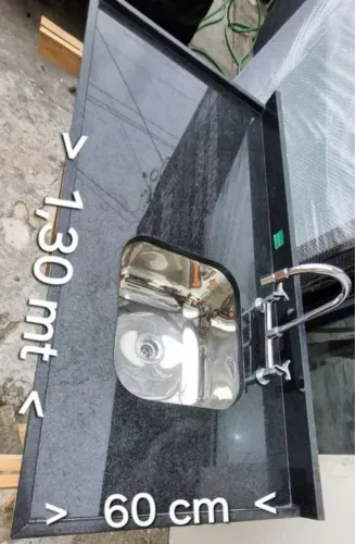Pia de cozinha pedra São Gabriel com Cuba Aço inox