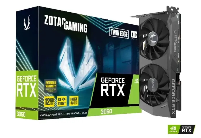 Placa de vídeo GeForce RTX 3060 Zotac Gaming 12GB Black Edition