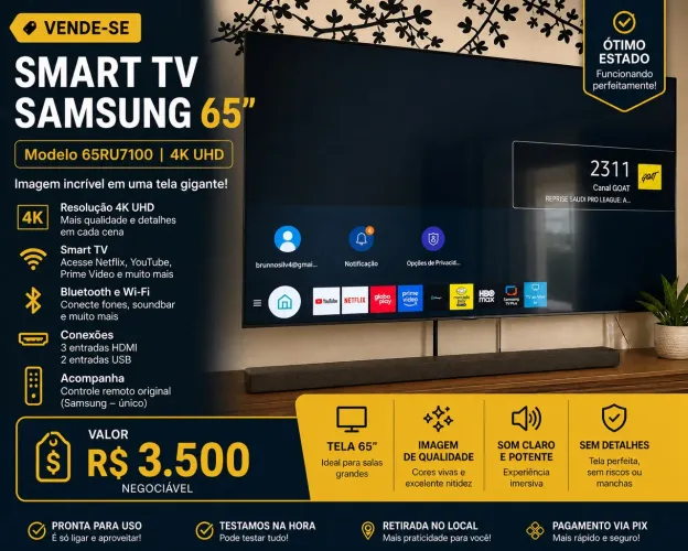 TV Samsung 65 polegadas