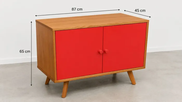 Balcão Biffet para Sala, 2 Portas (Vermelho Coral) da marca Oppa