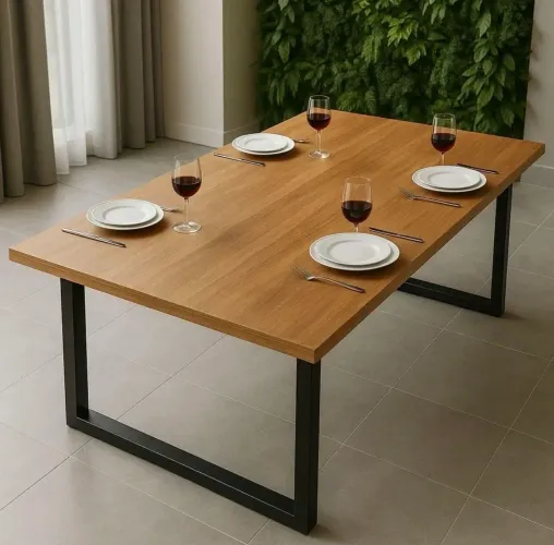 Mesa de jantar estilo industrial