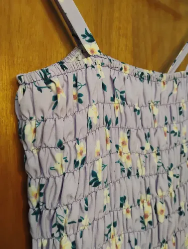 Vestido Lilás Longo Florido (Brechó)
