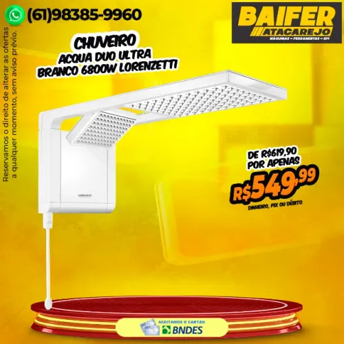 Chuveiro Acqua Duo Ultra Branco 6800w Lorenzetti
