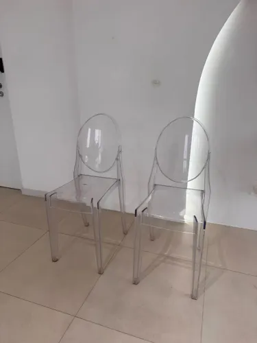 Kit 2 Cadeiras Sala Jantar Transparente Policarbonato